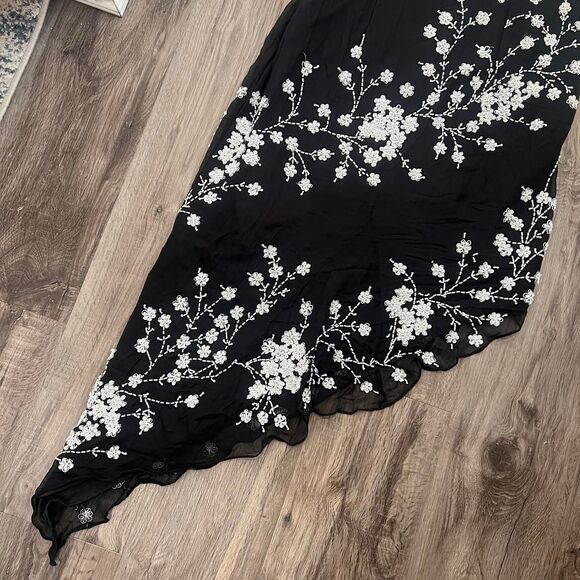 Y2K Fairy Whimsygoth Glam Silk Beaded Asymmetrical Formal Cocktail Dress - Picture 2 of 8